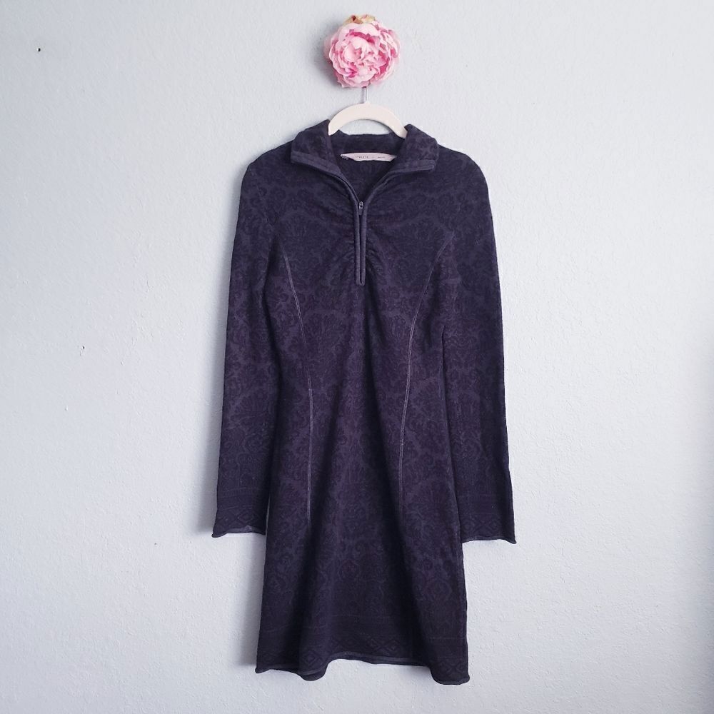 Athleta Black and Gray Gondala Sweater Dress